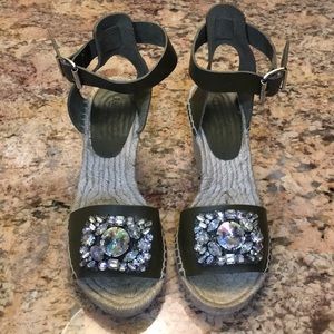 NWT J Crew Jeweled Vachetta Espadrille Wedge Shoes